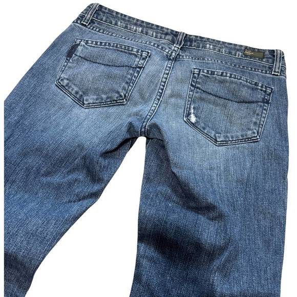 PAIGE DENIM Laurel Canyon Y2K Low Rise Flare Denim Jeans Cotton Spandex Sz 27 - Picture 4 of 7